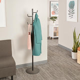 Safco Hook Head Coat Rack, Freestanding Hat and Jacket Hanger with 8 Rounded Edge Hooks, Durable Black Powder Coat Finish Safco