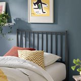 Modway Adair Twin Metal Platform Bed Frame with Spindle Headboard – Classic Modern Farmhouse Mattress Foundation with Wood Slat Support, No Box Spring Needed Modway