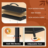 WLIVE Black Dresser for Bedroom, TV Stand for Bedroom for 55 inch TV with Charging Station and LED Lights, Fabric Chest of Drawers with Open Shelves, 8 Drawers Dressers for Living Room, Closet WLIVE