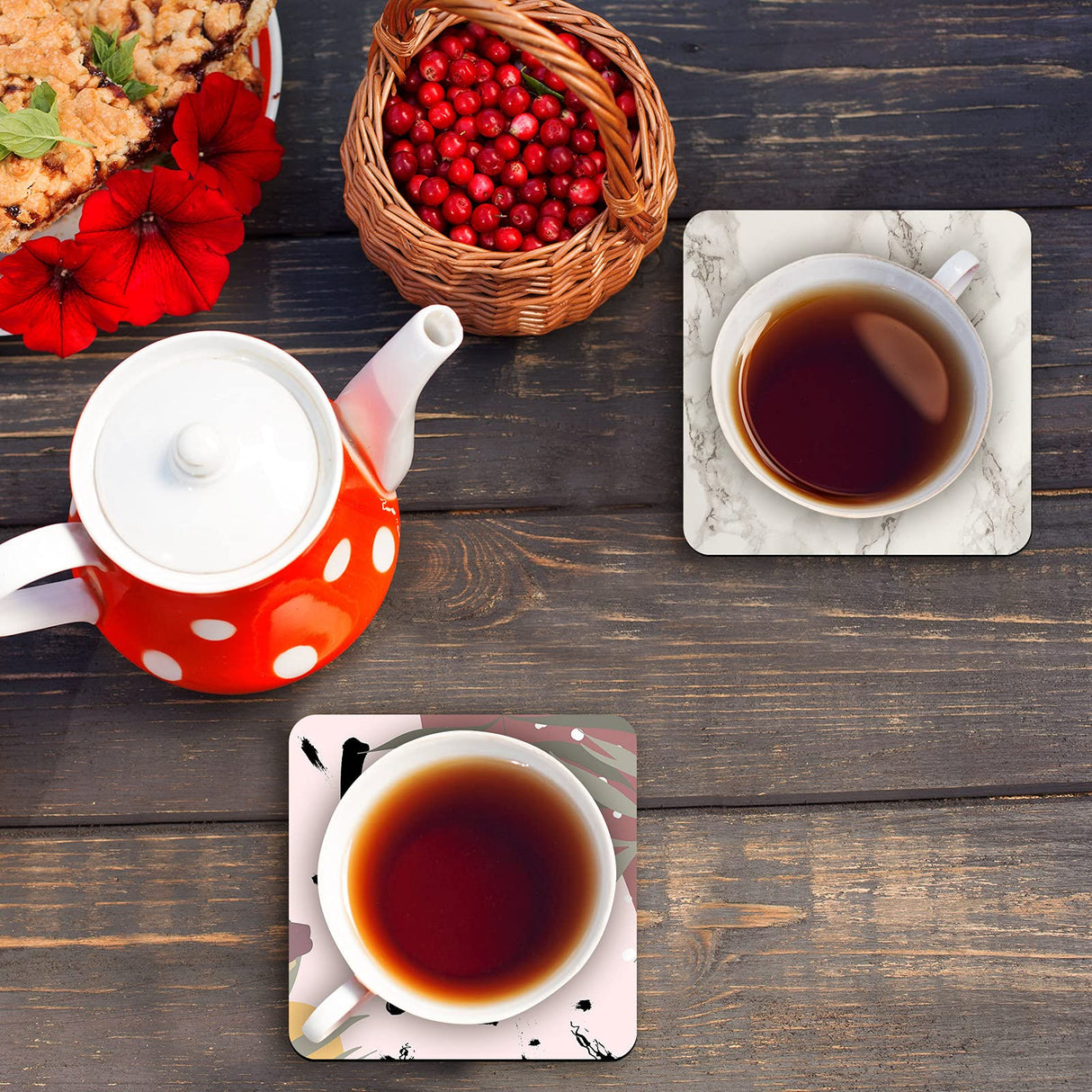 Cunhill 35 Pieces Sublimation Blanks Coasters, 3.54 x 3.54 Inch Square Blank Cup Mat Rubber Coasters Blank Cup Coaster for Sublimation Transfer Heat Press Printing DIY Crafts Cunhill