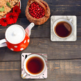 Cunhill 35 Pieces Sublimation Blanks Coasters, 3.54 x 3.54 Inch Square Blank Cup Mat Rubber Coasters Blank Cup Coaster for Sublimation Transfer Heat Press Printing DIY Crafts Cunhill