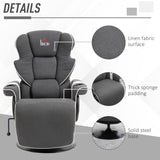 HOMCOM Manual Recliner, Swivel Lounge Armchair with Footrest and Two Cup Holders for Living Room, Black HOMCOM