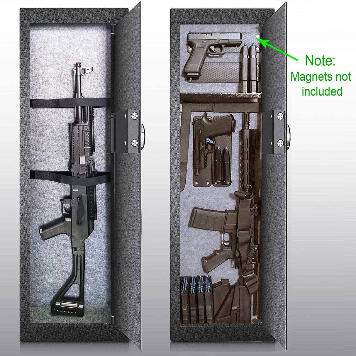 Langger Biometric Wall Safe, Hidden Fingerprint Security Long Wall Safe for Valuables, Rifle Shotgun Handguns, In Wall Safe Between Studs (4"D x 15"W x 45"H) LANGGER V