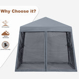 MASTERCANOPY Pop Up Gazebo Canopy with Mosquito Netting (10x10, Light Gray) MASTERCANOPY