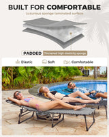 KingCamp Oversized Tanning Chair, Extra-Wide Padded Folding Chase Lounge Chairs Portable Adjustable 5-Position 400lbs Heavy Duty Lounger with Double-Layer Oxford for Outdoor Beach Patio Sun Pool KingCamp