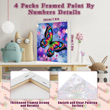 4 Pack Butterfly Paint by Number for Kids with Wooden Frame, Paint by Numbers for Kids Butterflies Ages 4-8-12, Easy Painting with Numbers DIY Acrylic Oil Painting Kits for Home Wall Decor (8X8 inch) xackcme