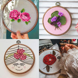 PATIKIL 5 Pieces 8 Inch Embroidery Hoops Frame Round Imitated Wood Circle Cross Stitch Hoop Ring for Embroidery Art Craft Handy Sewing Decoration PATIKIL