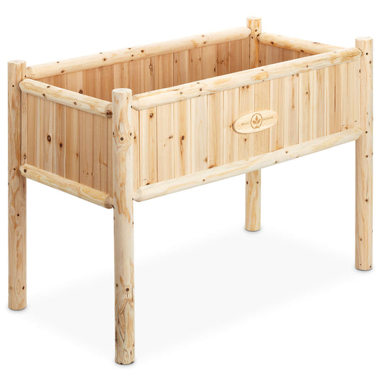 Boldly Growing Wooden Raised Planter Box with Legs - Large Elevated Outdoor Patio Cedar Garden Bed Kit to Grow Herbs and Vegetables - Unmatched Strength Lasts Years, Natural Rot-Resistant Woo - WoodArtSupply