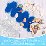 MTLEE 2 Lb Gel Wax for Candle Making DIY Sets, Jelly Wax Melts Clear Candle Wax with Seashells Starfish and Candle Wick and Wooden Candle Wick Centering Device for Candle Making MTLEE