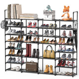 Mavivegue Extra Large Shoe Rack, 8 Tier 4 Rows 72-76 Pairs Big Tall Metal Shoe Shelf,Big Boot Rack Storage Organizer for Garage,Show Rack Shoe Holder Stand,Closet Rack Organizers and Storage Mavivegue