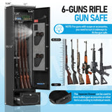 SAPITAL 6 Gun Safe,Gun Safe for Rifles and Pistols,Gun Cabinet for Rifles and Shotguns with Drawer,Electronic Rifle Safe,Gun Safes & Cabinets with LED Light, Removable Shelf and Gun Rack (6-gun safe) SAPITAL