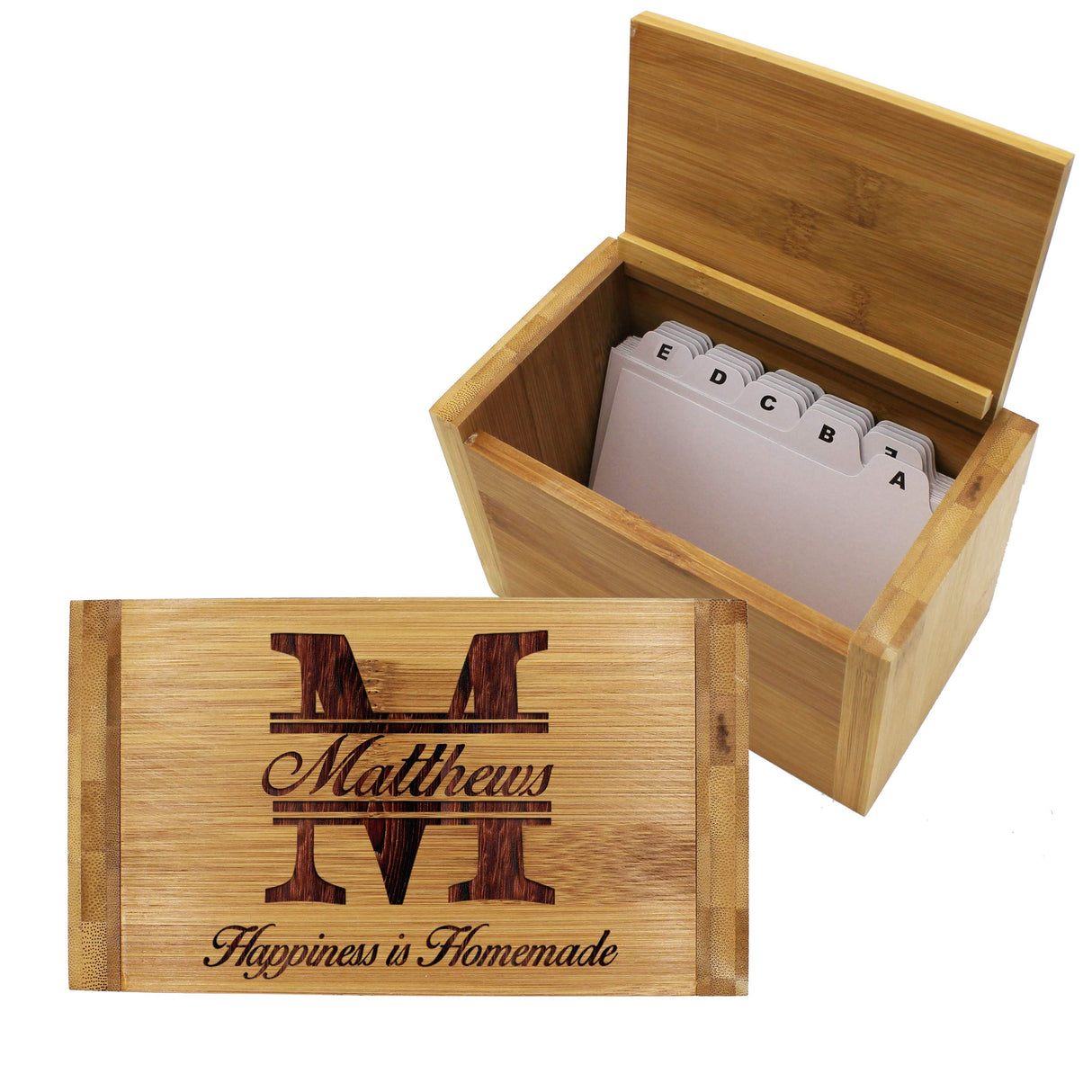 Personalized Recipe Box For Her - Custom Wood Recipe Organizer With Dividers - Kitchen Gift For Mom and Grandma My Personal Memories