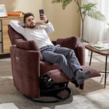 Power Swivel Glider Rocking Recliner,Electric Recliner Upholstered Nursery Chair Adult Rocking Chair with 2 Pillows for Living Room Bedroom(Coffee, Power-Driven) choairy