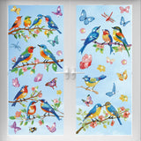 Saillong 32 Pcs Spring Diamond Painting Window Stickers Hummingbird Butterfly Flower Stained Glass Window Decals Spring Diamond Art Kits for Adults DIY Accessories Home Decor Saillong