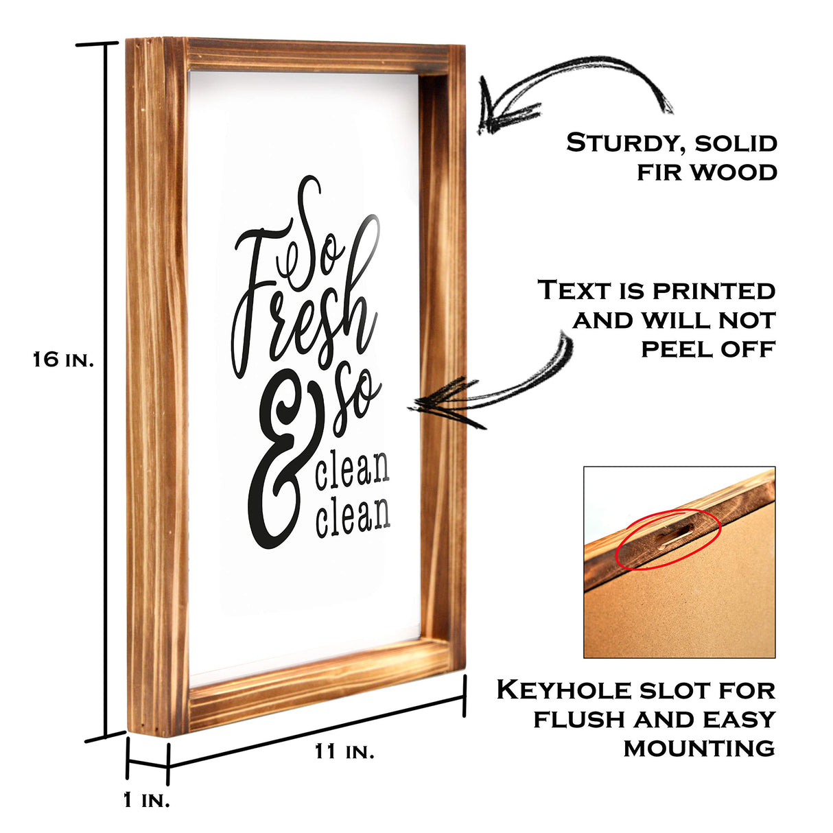 So Fresh And So Clean Sign 11x16 Inch, Farmhouse Bathroom Decor Wall, So Fresh So Clean Wall Art, Small Bathroom Sign Rustic Farmhouse Bathroom Wall Decor Funny Bath Room Sign with Wood Frame MAINEVENT