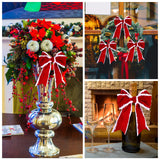 Syhood 2 Rolls Christmas Velvet Decorative Ribbons Rolls Craft DIY Fabric Cloth Wire Edge Ribbons for Craft Christmas Holiday Decoration(2.5 Inch x 6 Yard,Red) Syhood