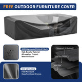 VONZOY Patio Furniture Set, 10-Piece Outdoor Sectional with Free Cover, All-Weather Wicker Patio Conversation Sets for Backyard (Grey with Black Cushion) VONZOY