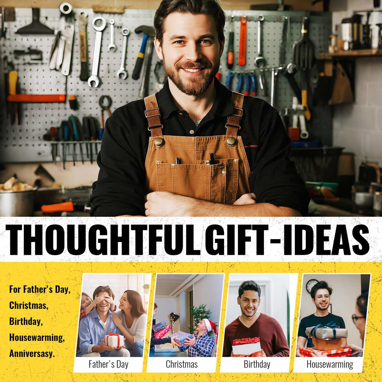 MOOMSINE 4 Layer Large Power Tool Organizer Wall Mount, Heavy Duty Metal Tool Storage Rack with 8 Cordless Drill Holder, Battery Tools Hanger with Charging Station Shelf for Garage Organization MOOMSINE