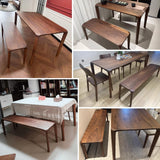 Natural Wood Bench for End of Bed Modern Dining Table Bench Backless Rounded Corners Entry Way Benches with Solid Legs for Foyer Bedroom Living Room(55.1in/140cm) Generic