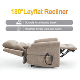 Trustyue Dual Motor Power Lift Recliner Chair with Lay Flat, Full-Body Vibration & Lumbar Heating - Lift Assist Chair for Elderly, Electric Recliner with Massage and Heat, Easy Assembly Khaki Trustyue