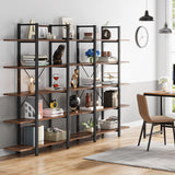 Tribesigns Vintage Industrial 5-Tier Bookshelf - Retro Brown, 72 H x 12 W x 47 L Inches Tribesigns
