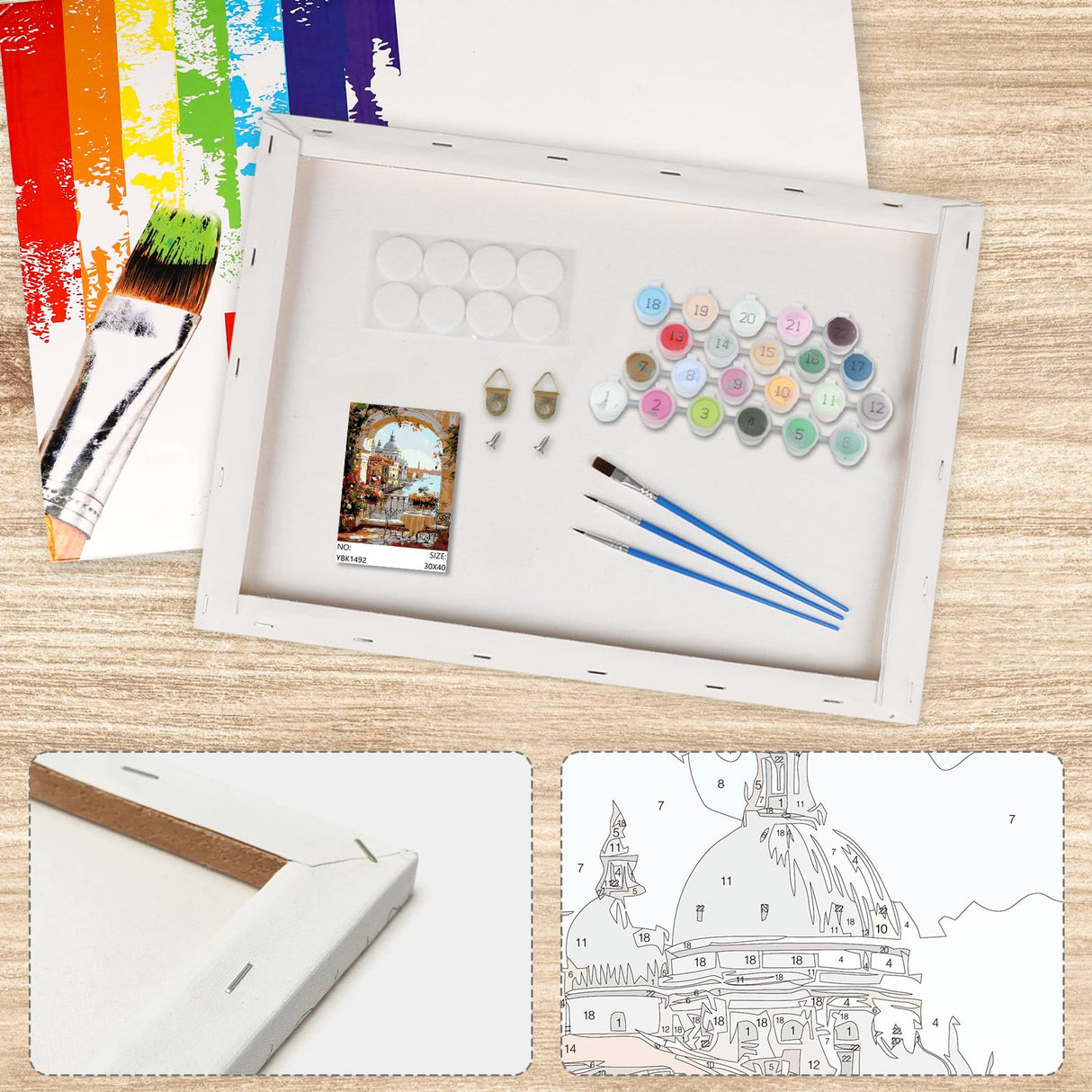 Lxmsja Romantic View Paint by Numbers Kit for Adults, Acrylic Flowers Arch Paint by Numbers for Adults Beginner, DIY Craft Supplies Oil Painting Kits for Home Wall Decor 12x16 inch (Framed) Lxmsja