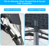 Alpcouts Trampoline Basketball Hoop, Basketball Hoop for Trampoline Fits for 25mm Straight Pole & Curved Pole, Trampoline Basketball Hoop Attachment with Protective Net,Mini Ball,Pump, Easy to Install Alpcouts