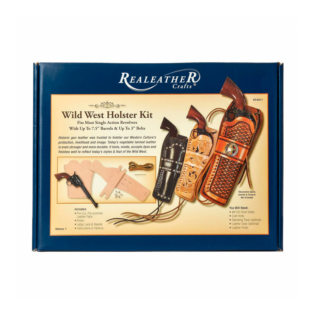 Realeather Leather, Wild West Holster Kit, Brown Realeather