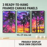 ArtSkills Diamond Painting Kit, Diamond Art on Framed Canvas with Gem Storage Case and Accessory Kit, Beach, 3 Stretched Canvas Panels, 14” x 7” Each ArtSkills