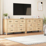 Jocoevol Fluted 7 Drawers Dresser for Bedroom, Boho Chest of Drawers with Metal Handle, Wood Dresser TV Stand, Wooden Closet Clothes Storage Organizer for Living Room, Hallway (Natural Oak) Jocoevol