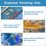 RICUVED Landscape Diamond Art Kits for Adults, Bridge Diamond Painting Kits for Beginners, Sunset DIY 5D Full Round Drill Gem Crystal Rhinestone Art and Craft Kit for Gift Home Wall Decor 12x16Inch RICUVED