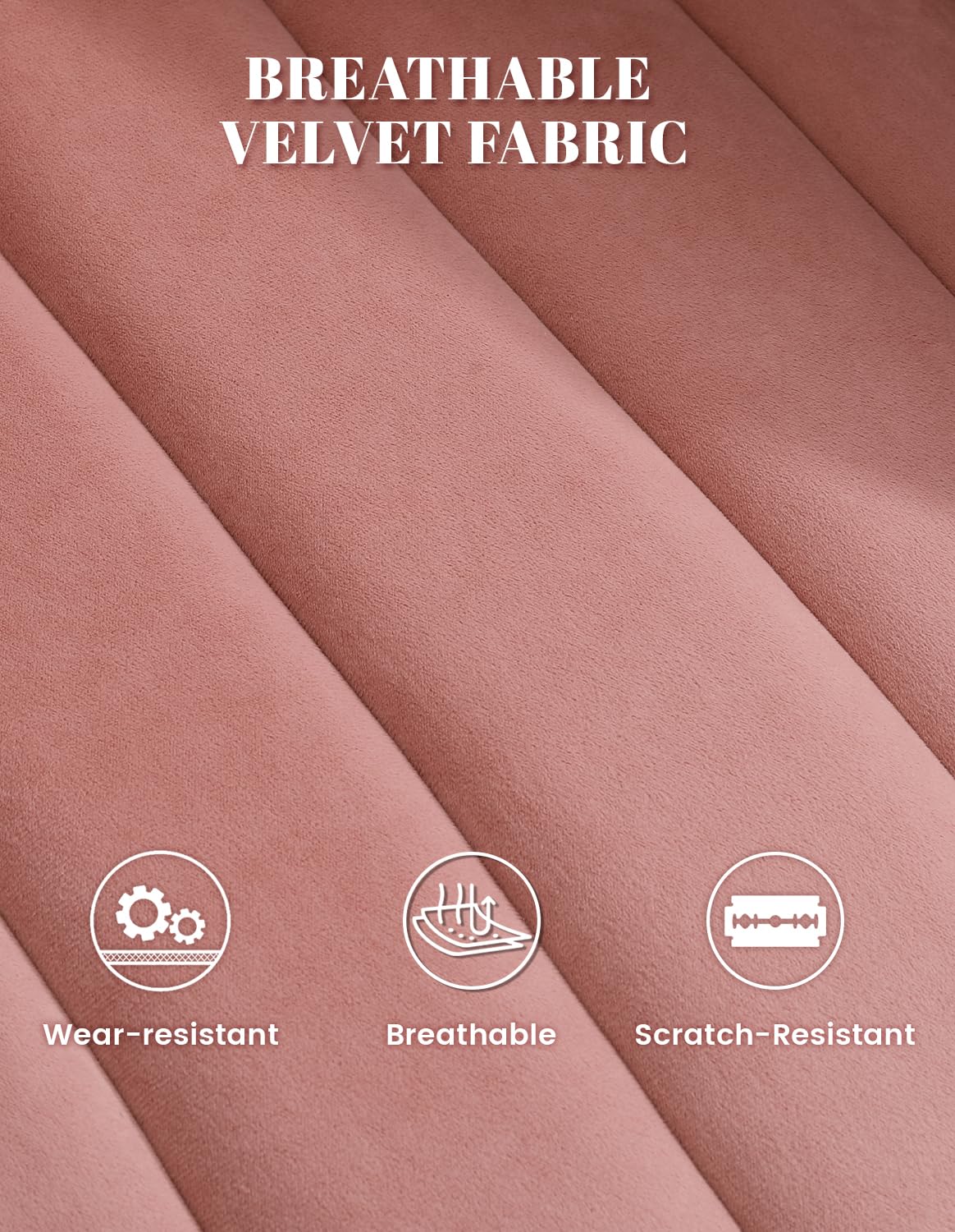 Kromax Accent Chair Mid Century 360 Degree Swivel Barrel Chair with Armrest, Overstuffed Tufted Velvet, Ideal for Living Room, Bedroom, Reading Room, Light Pink Kromax