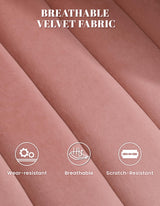 Kromax Accent Chair Mid Century 360 Degree Swivel Barrel Chair with Armrest, Overstuffed Tufted Velvet, Ideal for Living Room, Bedroom, Reading Room, Light Pink Kromax