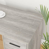 HSH Large L Shaped Desk with Storage File Cabinet，Corner L-Shaped Computer Desk with Drawers Shelves, Home Office Bedroom Metal Wood Study Writing Table Executive Workstation, Light Grey Oak, 59 Inch HSH