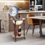 Goplus Globe Bar, 17.5” Globe Bar Liquor Cabinet with Wheels, Bottom Shelf, Old World Map, 16th Century Italian Replica Bar Globe, Retro Wine Stand, Globe Bar Cart for Dining Room Living Room Home Goplus