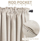 100% Blackout Shield Linen Blackout Curtains for Bedroom 108 Inches Long, Back Tab/Rod Pocket Living Room Drapes, Thermal Insulated Blackout Curtains 2 Panels Set, 50" W x 108" L,Cream 100% Blackout Shield