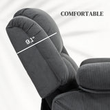HOMCOM Power Lift Recliner Chair for Elderly with Vibration Massage and Heat, Overstuffed Fabric Lift Chair Sofa with Remote Control, USB Port, Side Pockets, Pocket Spring, Gray HOMCOM