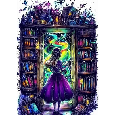 NEWENMO Magic Book Diamonds Painting Kits for Adults Beginner, DIY 5D Princess Diamond Art Paint with Round Diamonds, Full Drill Gem Art Diamonds Art Painting for Home Wall Decor 12x16 Inch