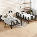 Bellemave Twin XL Over Twin XL Bunk Bed with Headboard and Build in Ladder, Heavy Duty Bunk Beds with Full Length Guardrail, Convertible Bunk Bed for Adults, Teens, Easy Assemble Bunk Beds, Black Bellemave