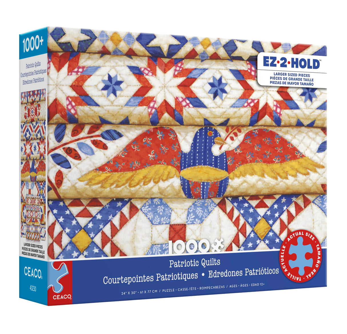 Ceaco - Patriotic Quilts - 1000 Larger Sized Piece Jigsaw Puzzle Ceaco