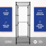 SafeRacks 5-Tier Steel Tote Rack - Maximize Space, Declutter, Organization, NSF Certified, Bin Storage for Garage, Pantry, Kitchen, Workspace, 5 Shelves, 31″ x 23″ x 68″, Black SafeRacks