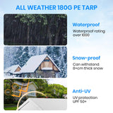 Carport 10x20 FT Heavy Duty, Outdoor Portable Garage with Removable Sidewalls & Doors, Waterproof, UV-Resistant Canopy Shelter for Vehicles, Boats, RVs, Trucks, All-Season Car Port,White RICHRYCE