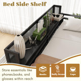 Mirightone Full Size loft Bed with A Shelf, Metal Loft Beds with Soft Ladder Rung Cover, Heavy-Duty Tall Loft Bed Frame for Kids Boys Girls Teens Adults, Noise-Free,No Box Spring Needed, Black Mirightone