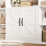 HOSTACK 75" Tall Book Shelf and Bookcase, 6 Tier Bookshelf with Storage, 47" Wide Bookcase with Doors, Freestanding Wood Display Shelves with Book Storage Cabinet for Home Office, Living Room, White HOSTACK