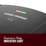 George Foreman 4-Serving Removable Plate Electric Grill and Panini Press, George Tough Non-Stick Coating, Drip Tray Catches Grease, Black George Foreman