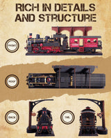 ROBOTIME 3D Puzzles for Adults Wooden Puzzle DIY Model Steampunk Train Kit to Build Wood Craft Kit Toy Hobby Gift Home Decor (Steam Journey) ROBOTIME