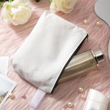 12 Pack Blank Canvas Makeup Bags Bulk DIY Craft Zipper Pencil Pouch Bag Multipurpose Cosmetic Toiletry Pouch Organizer Case for Travel Storage Sublimation, 7.5 x 5.1 x 1.8 Inch Saintrygo