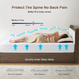 Aosha Queen Mattress,8/10/12 inch Memory Foam Mattress for Cool Sleep & Pressure Relief, Medium Firm Mattresses CertiPUR-US Certified/Bed-in-a-Box/Pressure Relieving (8 in, Queen) Aosha