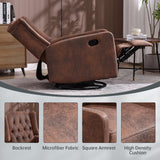 Swivel Rocking Recliner Nursery Chair, Modern Glider Chair with Foot Rest Upholstered Nursery Glider Rocker Comfy Accent Chair Tufted Wingback Lounge Arm Chair for Living Room, Bedroom, Coffee SmartDer