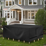 Richwon Patio Furniture Covers, Outdoor Table Covers Waterproof Rectangle, Heavy Duty Outdoor Furniture Covers for Patio Furniture, Outdoor Sectional Set Cover 90"L x 64"W x 28"H, Black Richwon